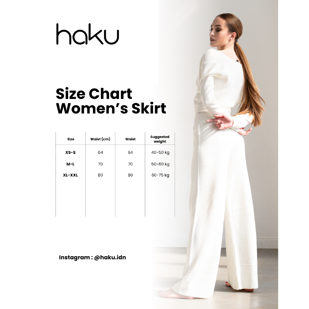 Size Chart for Hanami Combine Maxi Skirt